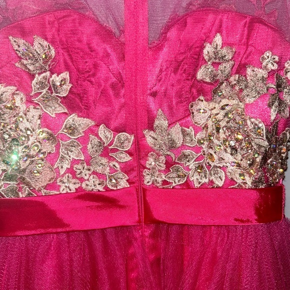MoriLee HOT pink formal dress homecoming, prom, formal size 0 - Picture 6 of 15